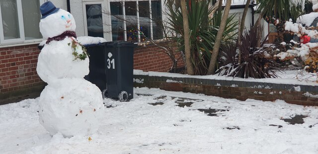 Snowman in Oakwood, December 2022