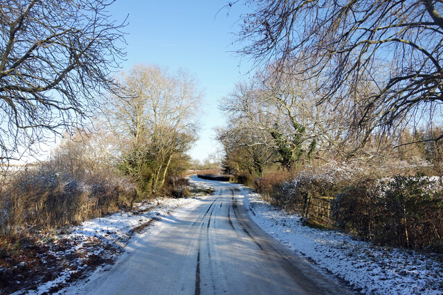 Snowy Lane near Salford © Des Blenkinsopp :: Geograph Britain and Ireland