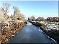 TL2798 : Ice on Morton's Leam, Whittlesey Wash - The Nene Washes by Richard Humphrey