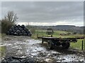 Trailer and hay-bales