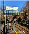 Way out sign on Ebbw Vale Parkway station