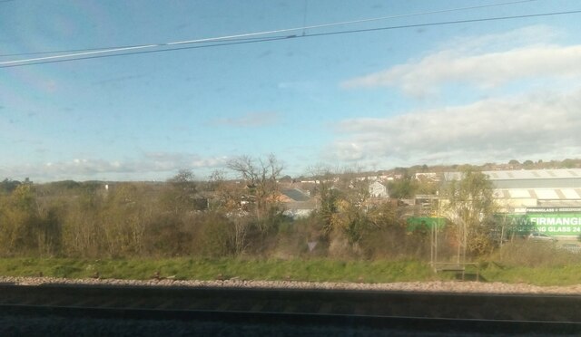 Industrial premises on Bates Road, Harold Wood, from the railway