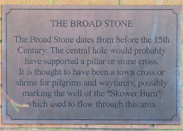 Plaque at the Broad Stone