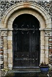 TM1596 : Fundenhall, St. Nicholas' Church: Norman south doorway by Michael Garlick