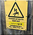 National Grid Danger of Death sign, Stonehouse