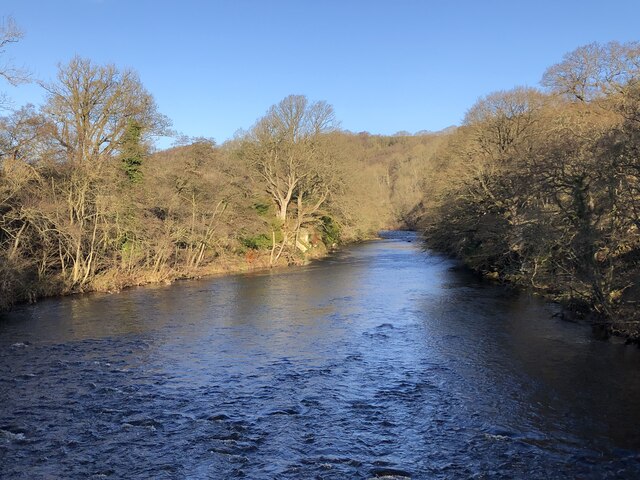River Tees from footbridge north of Cotherstone