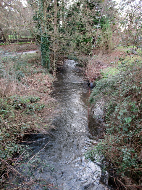 The Sugar Brook at the Buntsford Hill bridge looking south