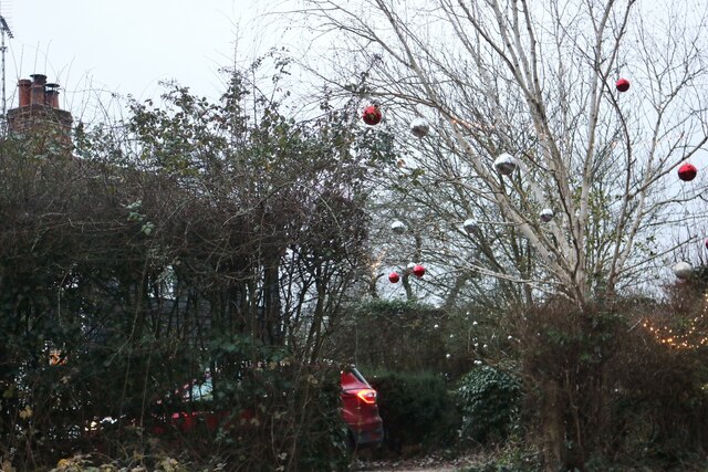 Christmas baubles on Blackmore Road