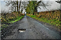 Large pothole along Drumskinny Road