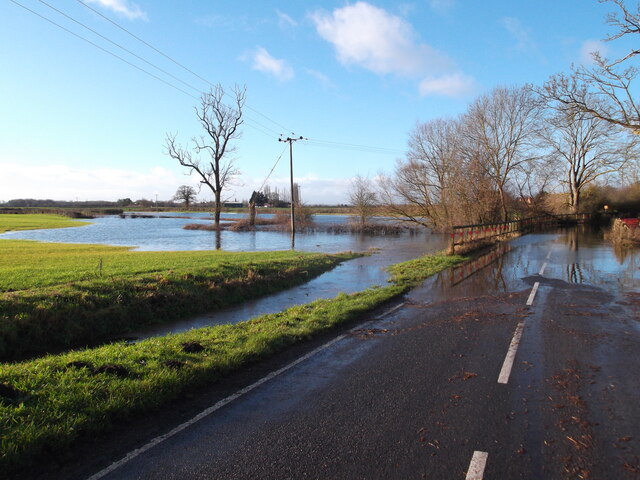 Road closed by flooding at Ryther