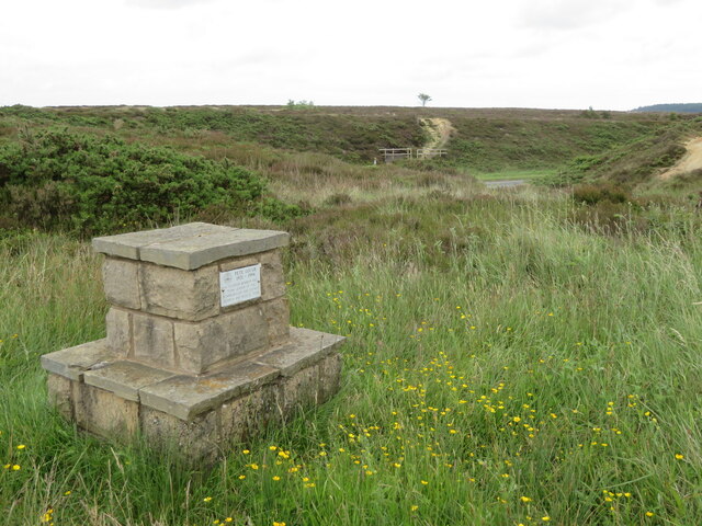 Memorial to Pete Gough by the A171 and Lyke Wake Walk