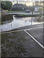 Partly flooded car park, Llantarnam, Cwmbran