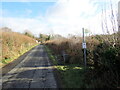 Llwybr yn gadael yr heol / Path exiting the road