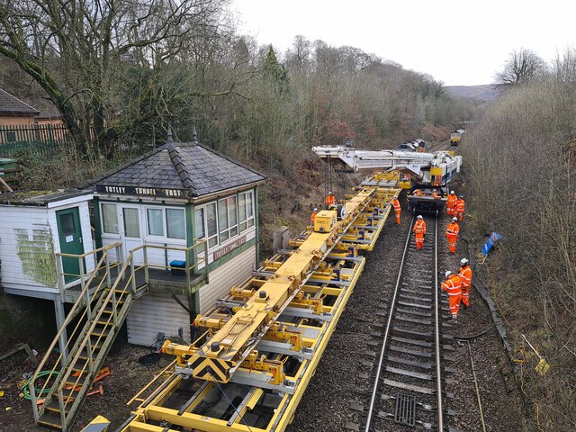 Preparing to lay new junction at Dore West Junction