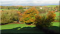 Autumn colours & farmland between Common Plot & Outlanes Mill Farm near Stone