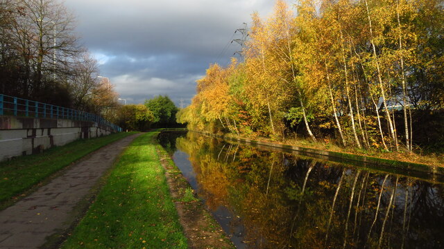 Autumn colours on Trent & Mersey Canal, NE of A50 & A500 junction, Stoke-on-Trent
