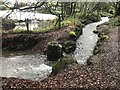 Parish boundary stones in the stream