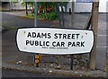 Street sign, Adams Street, Birmingham