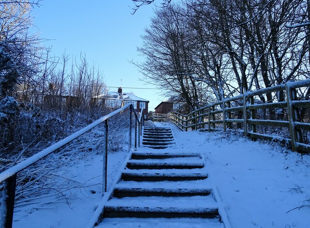 Steps up from Blackhill Park