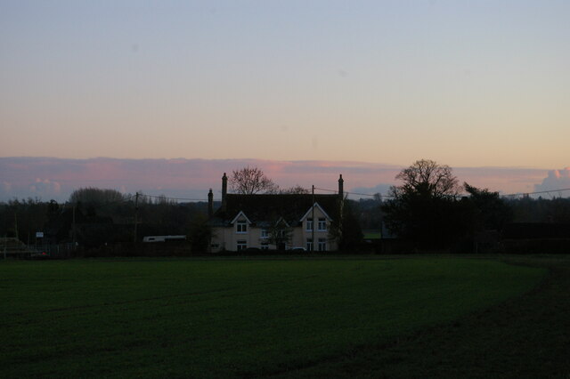 View across the fields to Dedham Road, east of Stratford St Mary