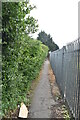 Fenced in footpath