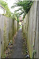 Fenced in footpath