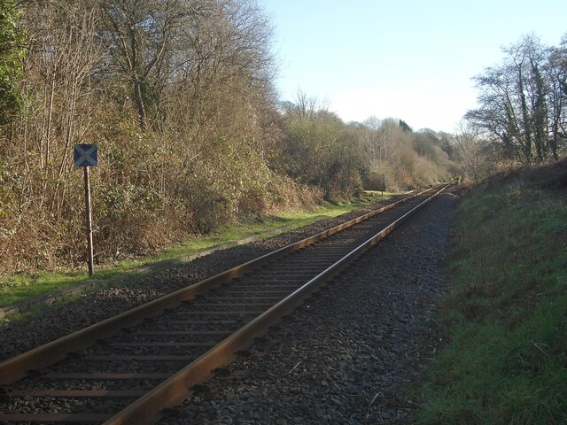 Southward view along the Bridgend to Maesteg railway line, Pen-y-cae