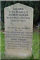 The grave of James Sadler