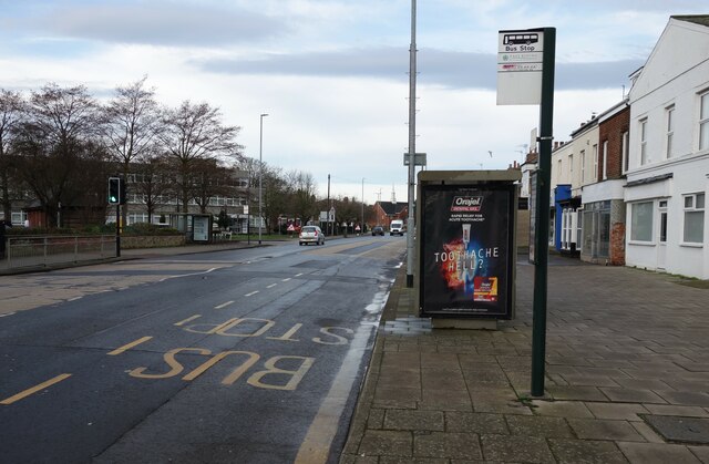 Bus stop and shelter on Quay Road