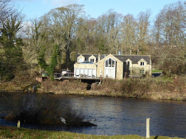 Modern riverside house on the banks of the North Tyne
