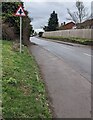 Warning sign alongside the B4348, Kingstone, Herefordshire