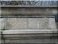 Inscription on the war memorial fountain in Lyle Park