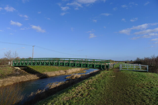 Footbridge over the Maxey Cut © Tim Heaton :: Geograph Britain and Ireland