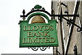 Bury St Edmunds, Butter Market: Lloyds Bank sign