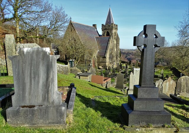 In the graveyard of St Bartholomew's Church, Deanhead