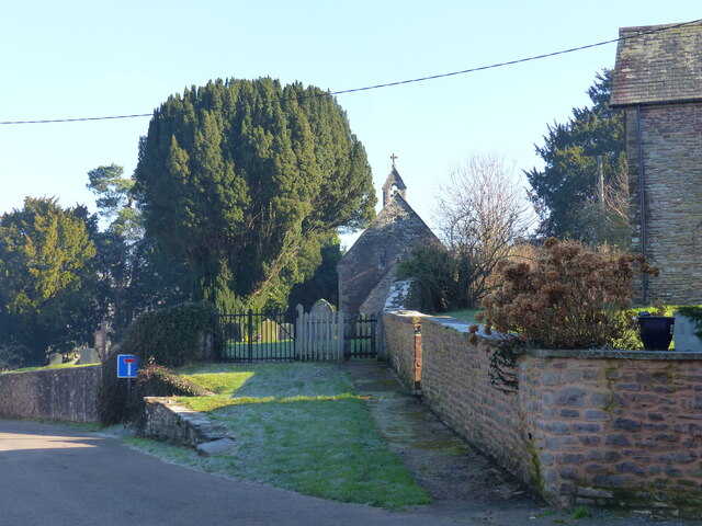St John's Church Pentre, and path leading to it, from the road