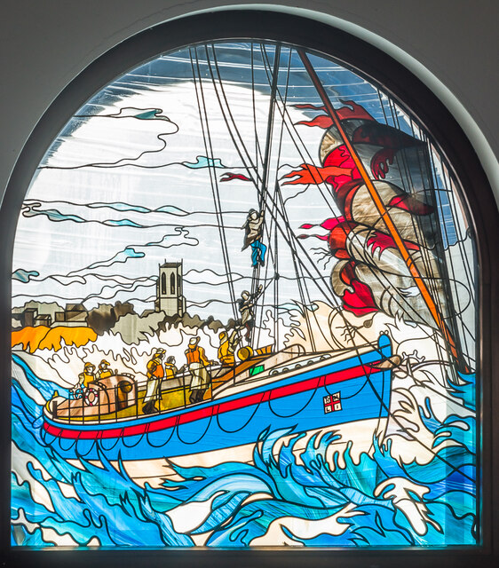 Stained glass window, Cromer Lifeboat Station