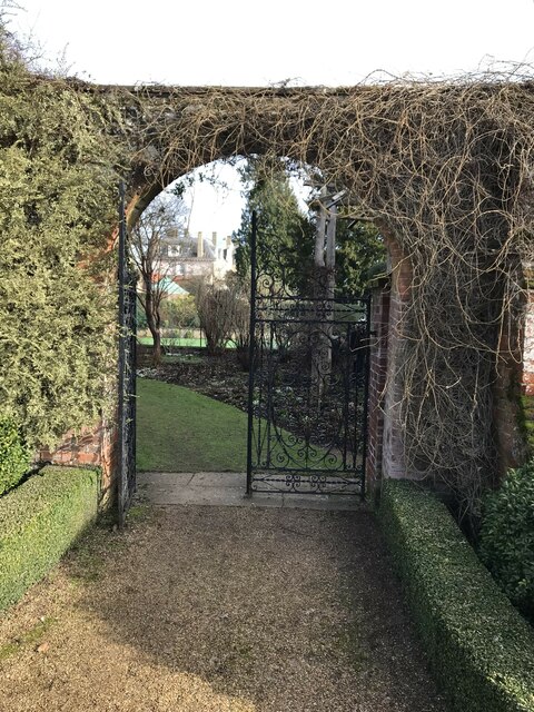 Lexham Hall snowdrop walk - 28 - Formal garden through the archway