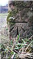 Benchmark on gatepost at gateway on west side of road south of Townhead