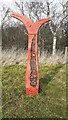 Royal Bank of Scotland milepost on north side of National Cycle Route 72 near Capontree Hill