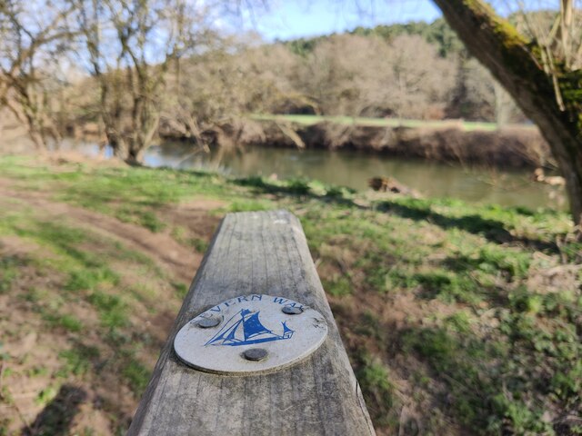 Severn Way footpath marker on a... © Mat Fascione :: Geograph Britain ...