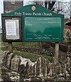 Holy Trinity Parish Church nameboard, Christchurch, Newport