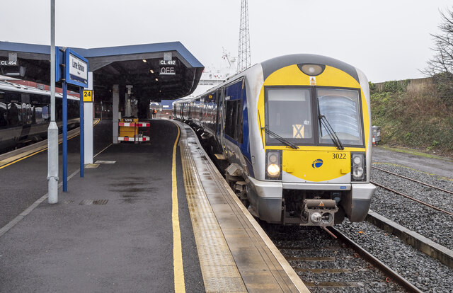 Train, Larne Harbour Railway Station © Rossographer cc-by-sa/2.0 ...