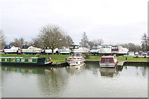 TL5479 : View of Ely Marina from the path by the River Great Ouse by Robert Lamb
