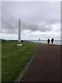 SN4900 : Obelisk by the Millennium Coastal Path  by Eirian Evans
