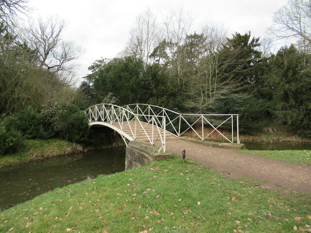 Footbridge off the island at Croome Court