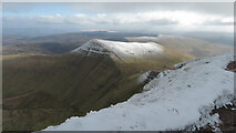 SO0121 : Snow-capped Cribyn, viewed from Pen y Fan by Gareth James