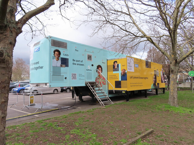 "Our future health" mobile clinic at Acton Asda