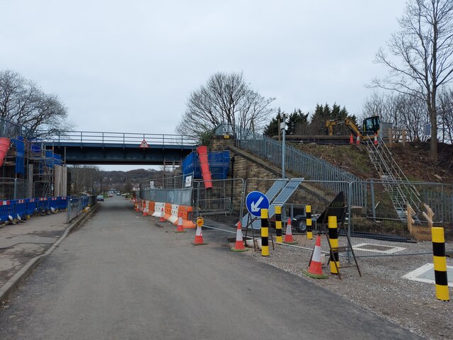 Railway bridge over Red Doles Lane, ongoing construction 