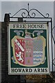 SP2143 : The Howard Arms inn sign by Philip Halling